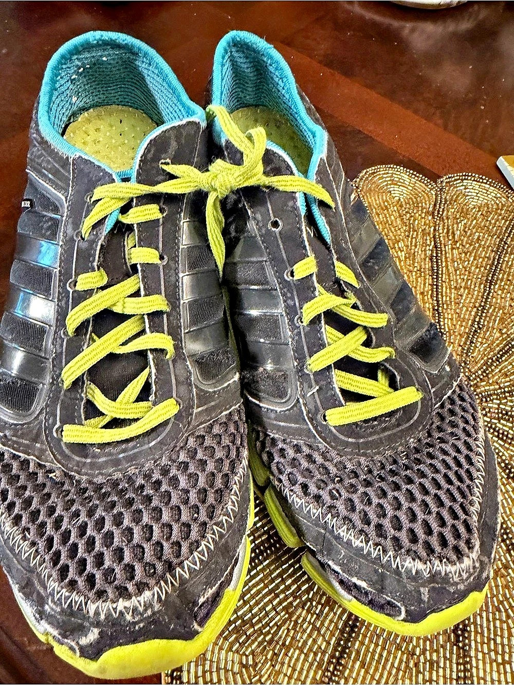 adidas Barricade 7.0 Girls US 9.5 Black Yellow Tennis Sneakers
